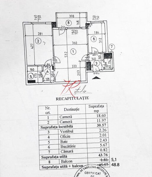 Romana, vanzare apartament 2 camere.